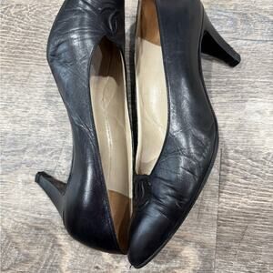 CHANEL Black Leather Heels